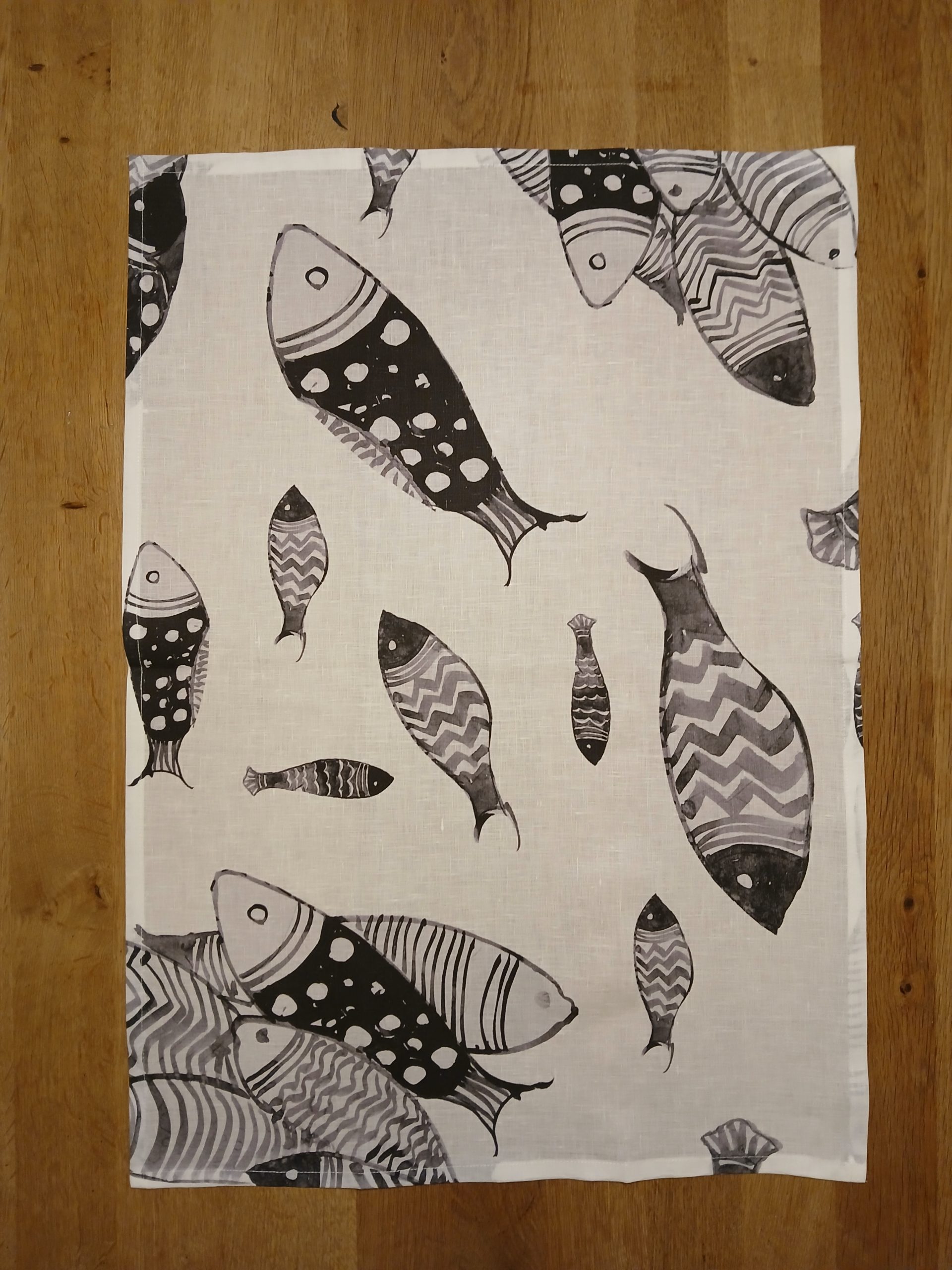 Canovaccio in lino con pesce